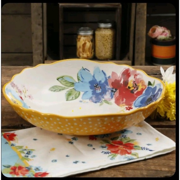 The Pioneer Woman 122737.1R Melody 12.75-Inch Large Pasta Serving Bowl - Picture 1 of 5